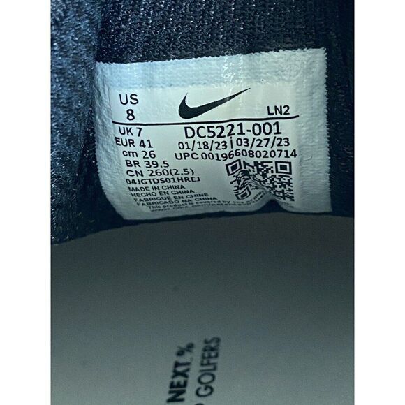 Nike Air Zoom Infinity Tour NEXT% White Volt DC5221-001 Men's Sz 8 - Picture 11 of 11